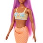 Barbie Poupée Sirène aux Cheveux Fantaisie Rose et Orange