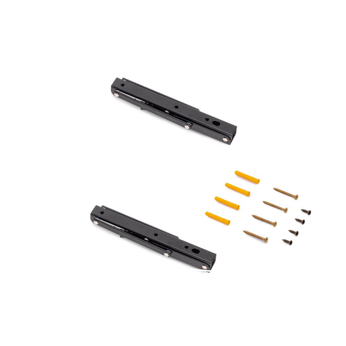 Emuca Jeu de 2 supports pliants noirs, 203 mm