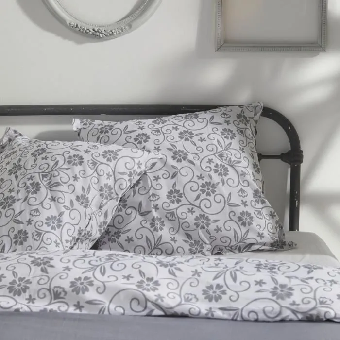 Today - Parure de lit - Housse de couette 220x240 cm + 2 taies d'oreiller 63x63 cm - 100% coton 57 fils - Coloris Capucine