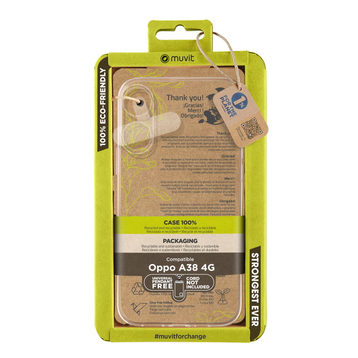 Muvit Coque Recycletek pour Oppo A38, Protection Recyclée et Recyclable Muvit Coque Recycletek pour Oppo A38, Protection Recyclée et Recyclable