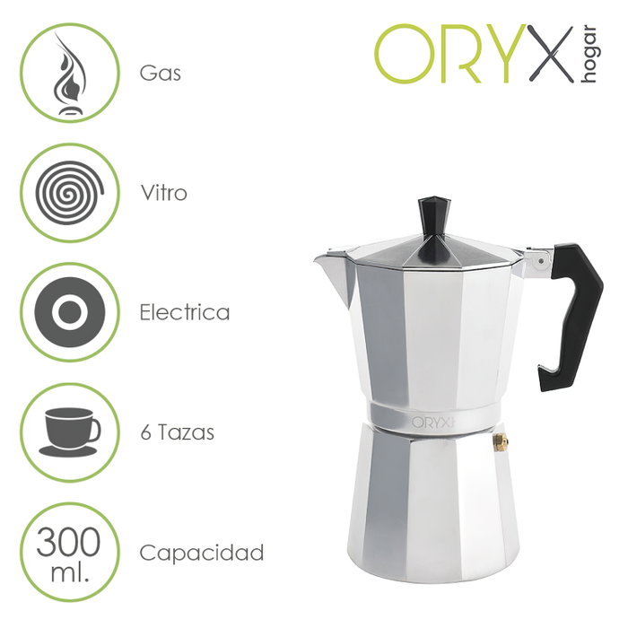 ORYX Cafetière Italienne Classic Aluminium 6 Tasses ORYX Cafetière Italienne Classic Aluminium 6 Tasses