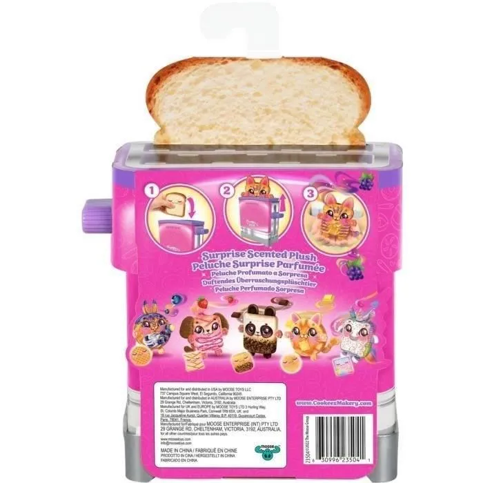 Cookeez Makery Toasty Treatz - Grille-pain interactif avec peluche parfumée en forme de toast aléatoire - 12 modèles à collectionner - Dès 5 ans