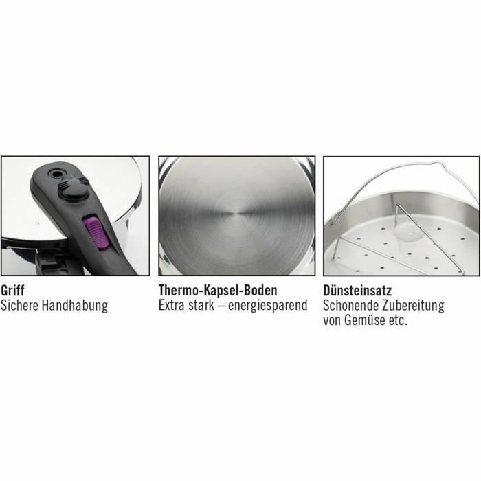 GSW Autocuiseur RAPID 6 L - Acier Inoxydable - Induction GSW Autocuiseur RAPID 6 L - Acier Inoxydable - Induction