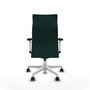 Piqueras Y Crespo Fauteuil de direction Albacete, Vert bouteille, Mécanisme Sincro, Base blanche