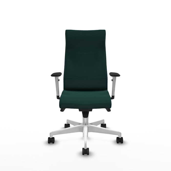 Piqueras Y Crespo Fauteuil de direction Albacete, Vert bouteille, Mécanisme Sincro, Base blanche Piqueras Y Crespo Fauteuil de direction Albacete, Vert bouteille, Mécanisme Sincro, Base blanche