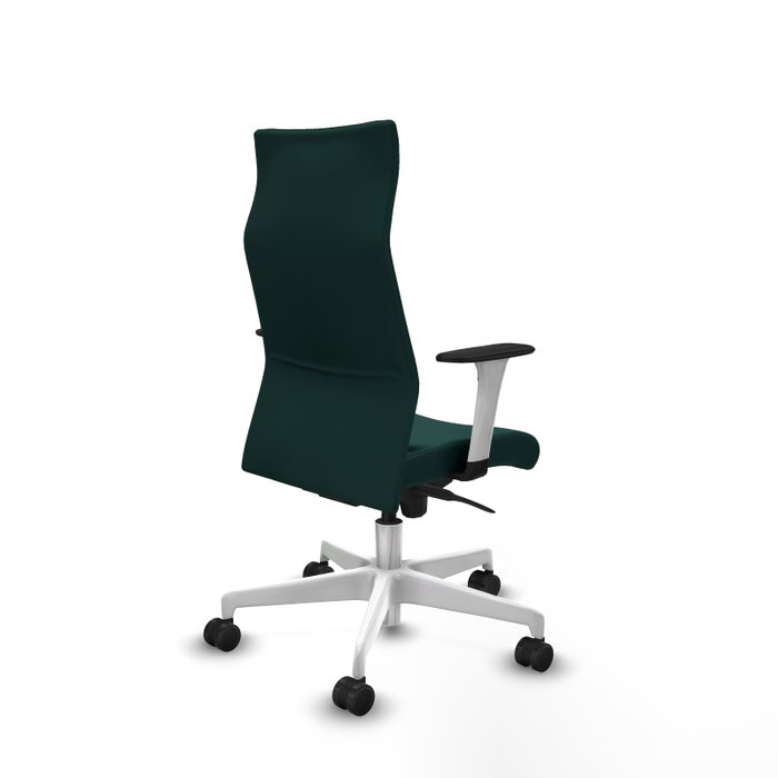 Piqueras Y Crespo Fauteuil de direction Albacete, Vert bouteille, Mécanisme Sincro, Base blanche Piqueras Y Crespo Fauteuil de direction Albacete, Vert bouteille, Mécanisme Sincro, Base blanche