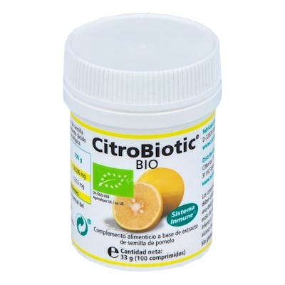 Sanitas Citrobiotic Extrait de Pépins de Pamplemousse 100 Comprimés Complément Alimentaire Vitamine C Sanitas Citrobiotic Extrait de Pépins de Pamplemousse 100 Comprimés Complément Alimentaire Vitamine C