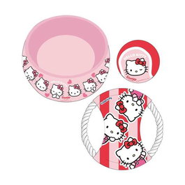 Cerdá Set pour animal de compagnie Hello Kitty - Sac et gamelle - Rose - 21 x 21 x 8.8 cm