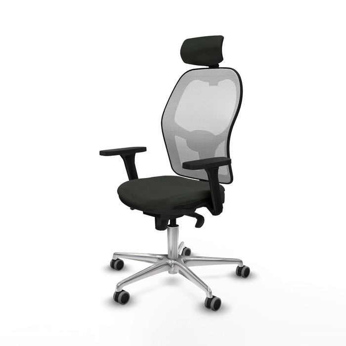 Piqueras y Crespo Chaise de Bureau avec Appui-tête Jorquera 3D086G2 Noir
