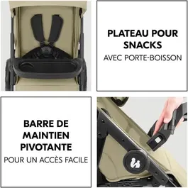Hauck Shop N Care Trio 3-en-1 Olive - Poussette, Nacelle, Siège Auto Groupe 0+/1 avec Adaptateurs - Léger, Plage UPF 50+, Jusqu'à 22 kg