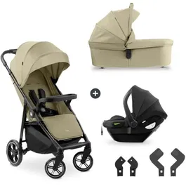 Hauck Shop N Care Trio 3-en-1 Olive - Poussette, Nacelle, Siège Auto Groupe 0+/1 avec Adaptateurs - Léger, Plage UPF 50+, Jusqu'à 22 kg