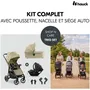 Hauck Shop N Care Trio 3-en-1 Olive - Poussette, Nacelle, Siège Auto Groupe 0+/1 avec Adaptateurs - Léger, Plage UPF 50+, Jusqu'à 22 kg