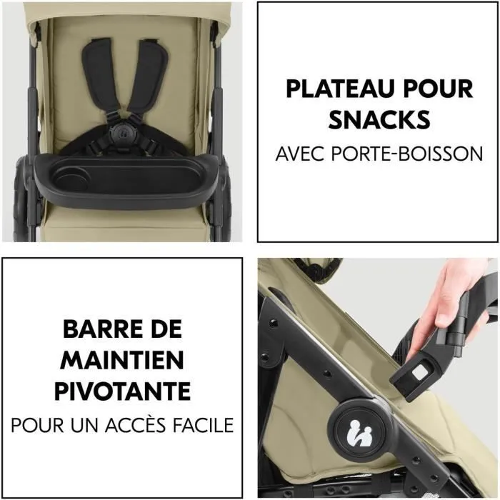 Hauck Shop N Care Trio 3-en-1 Olive - Poussette, Nacelle, Siège Auto Groupe 0+/1 avec Adaptateurs - Léger, Plage UPF 50+, Jusqu'à 22 kg