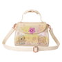 LOUNGEFLY Sac bandoulière Disney Stitch Mignon en simili cuir avec détails 3D de fleurs et lazos, fermoir doré rose et intérieur assorti