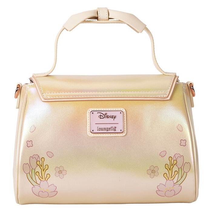 LOUNGEFLY Sac bandoulière Disney Stitch Mignon en simili cuir avec détails 3D de fleurs et lazos, fermoir doré rose et intérieur assorti