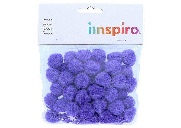 Innspiro Pompons en polypropylène lilas 25mm, 50 unités