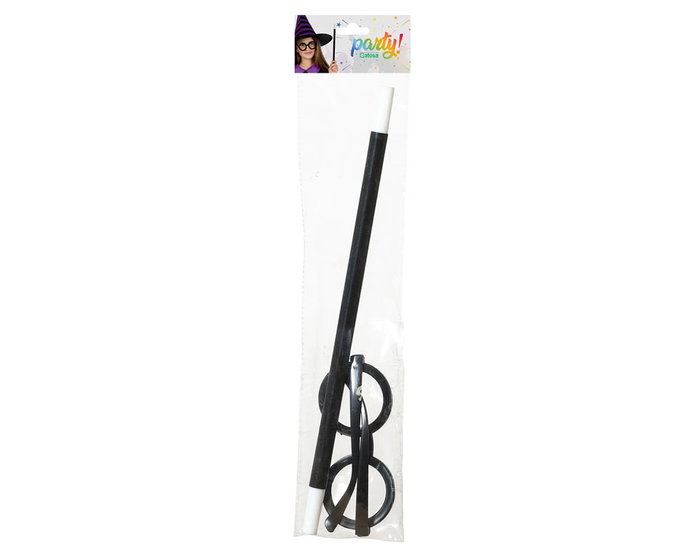 Atosa Pack Baguette Noire et Lunettes Rondes pour Magicien ou Sorcier Atosa Pack Baguette Noire et Lunettes Rondes pour Magicien ou Sorcier