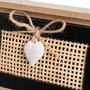 BigBuy Home Boîte à bijoux HEARTS Blanc Noir Naturel