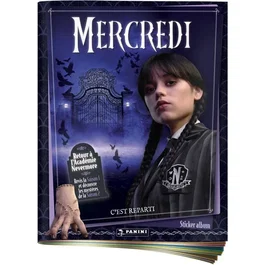 Panini Album de Stickers Collection Mercredi Saison 2 - 198 Stickers Dont 48 Spéciaux + Poster + Mini-Planche Tatouages Ongles - Nevermore Academy