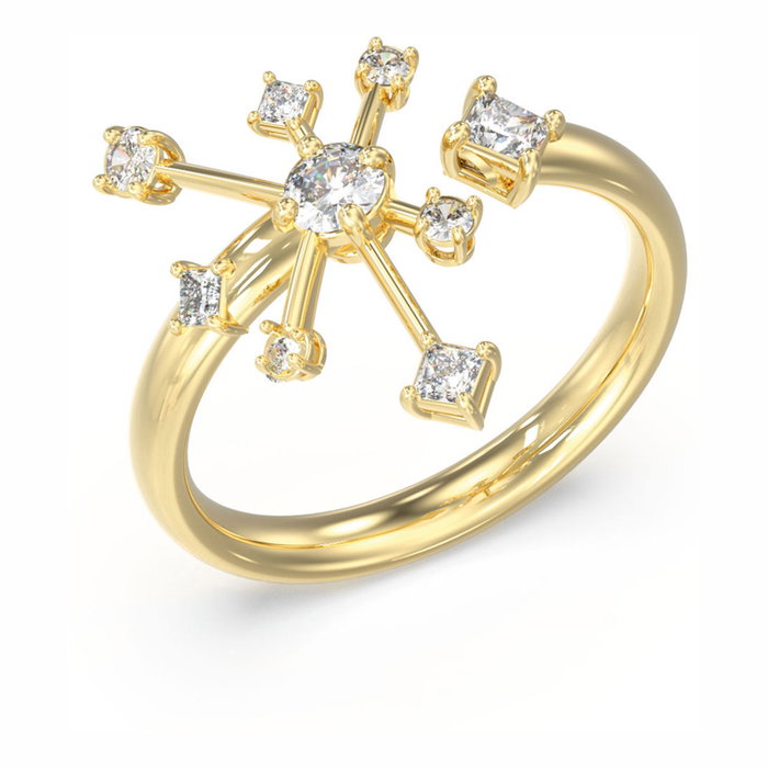 GUESS Bague Galaxy en Acier Inoxydable Doré Taille 58 GUESS Bague Galaxy en Acier Inoxydable Doré Taille 58