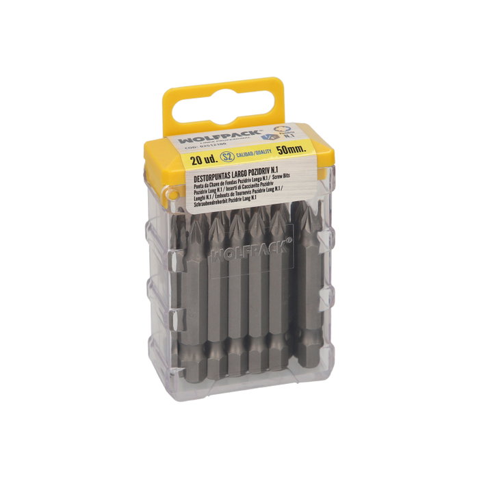 WOLFPACK LINEA PROFESIONAL Lot de 50 pointes Pozidriv N.1 S2