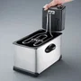 SEVERIN FR2431 Friteuse électrique 3L 2000W, thermostat réglable jusqu'à 190°C, inox brossé, cuve amovible et sécurité automatique