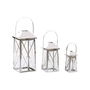 Lanterne Home ESPRIT Argenté Verre Acier Chrome 20 x 20 x 48 cm (3 Pièces)