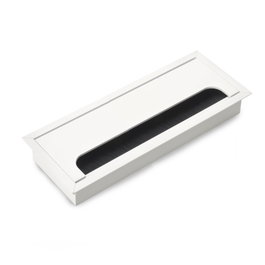 Emuca Passe-câbles de table Quadrum rectangulaire 269x80mm blanc