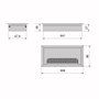 Emuca Passe-câbles de table Quadrum rectangulaire 269x80mm blanc