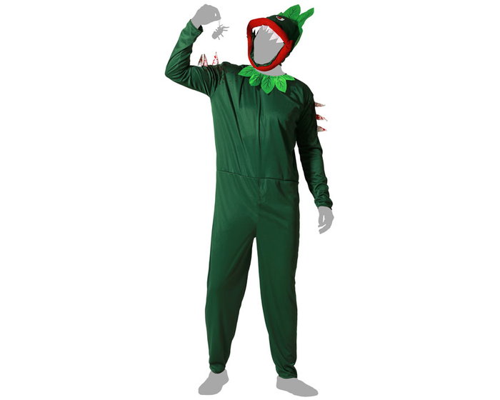 Atosa Déguisement Plante Carnivore Verte avec Capuche et Feuilles pour Adulte Atosa Déguisement Plante Carnivore Verte avec Capuche et Feuilles pour Adulte