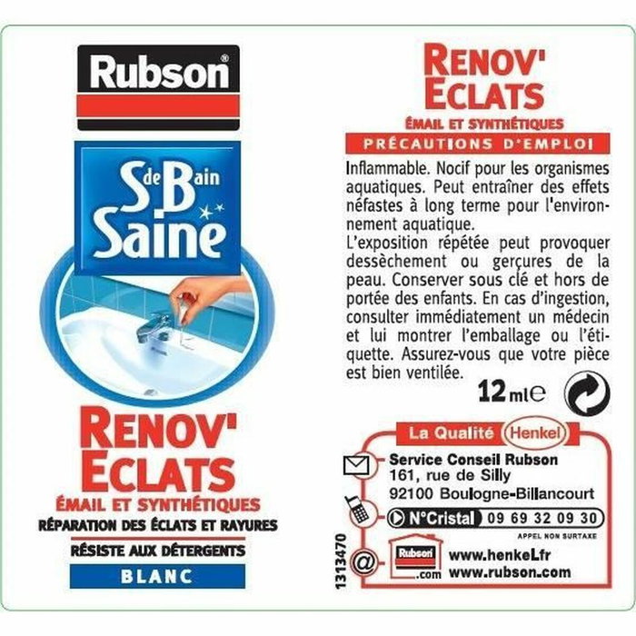 Rubson Rénov'éclats SDB Saine, Blanc, 12ml