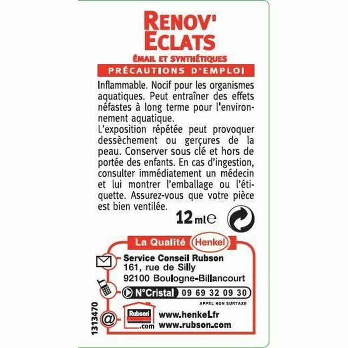 Rubson Rénov'éclats SDB Saine, Blanc, 12ml