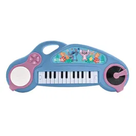 Lexibook Piano Électronique pour Enfants avec Microphone et Effets Lumineux Stitch, 4 Instruments, 22 Mélodies, Platine et Bouton Batterie