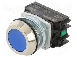 PROMET Commutateur bouton-poussoir bleu 30mm NO x2 IP55