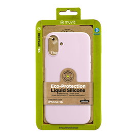 Muvit Coque Recycletek Liquid Silicone Apple - Silicone recyclé, Anti-traces, Protection chocs, Écologique