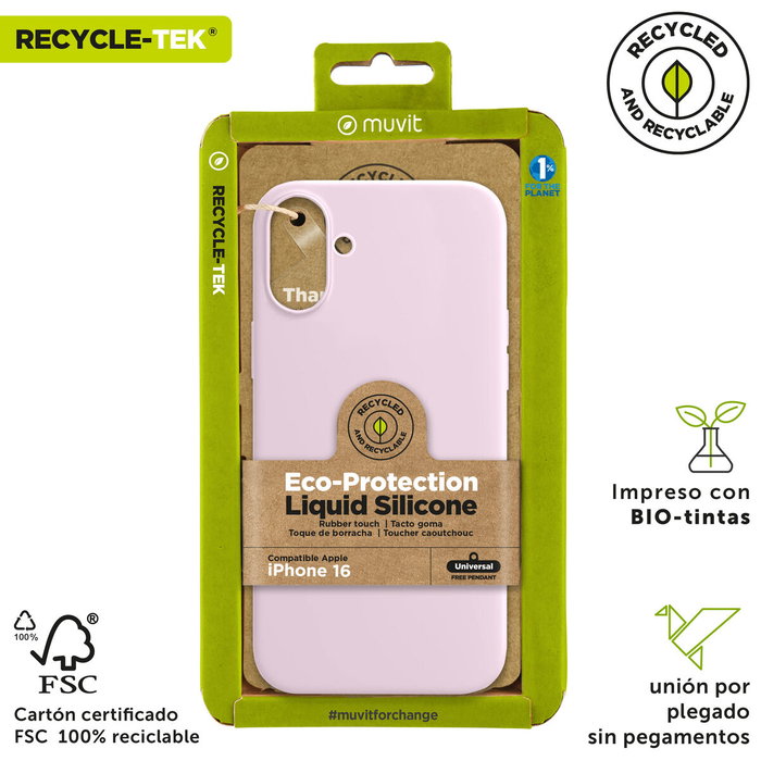 Protection pour téléphone portable Muvit for Change iPhone 16 Rose