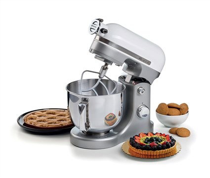 Ariete 1589/01 Robot de Cuisine Multifonction 5.5L Blanc - Bol Inox 1600W, 11 Vitesses, avec Accessoires pour Pétrir, Mélanger et Battir