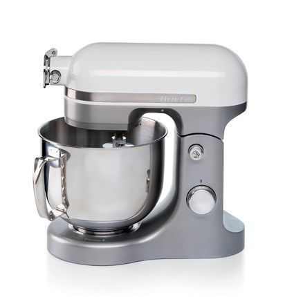 Ariete 1589/01 Robot de Cuisine Multifonction 5.5L Blanc - Bol Inox 1600W, 11 Vitesses, avec Accessoires pour Pétrir, Mélanger et Battir
