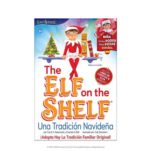 Cefa Coffret Livre de Contes et Poupée Articulée Elfe Fille The Elf On The Shelf