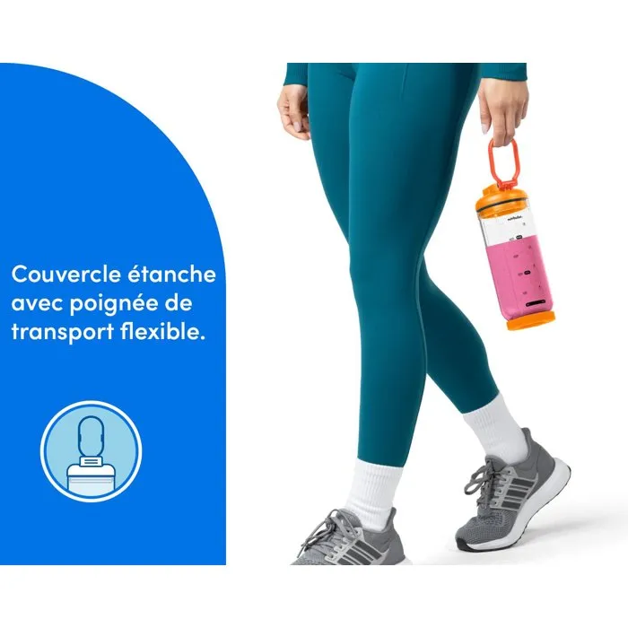 Nutribullet NBP013OR Blender Portable Flex - Capacité 590 ml, Mélangeur avec Lames Détachables, Indicateur de Batterie LED, Design Élégant - Orange