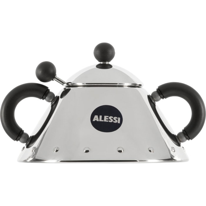Alessi Sucrier avec cuillère 9097 B en acier inoxydable et résine noire Alessi Sucrier avec cuillère 9097 B en acier inoxydable et résine noire