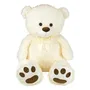 Jemini Ours en Peluche Crème avec Noeud - Grand Ours Doux d'environ 100 cm