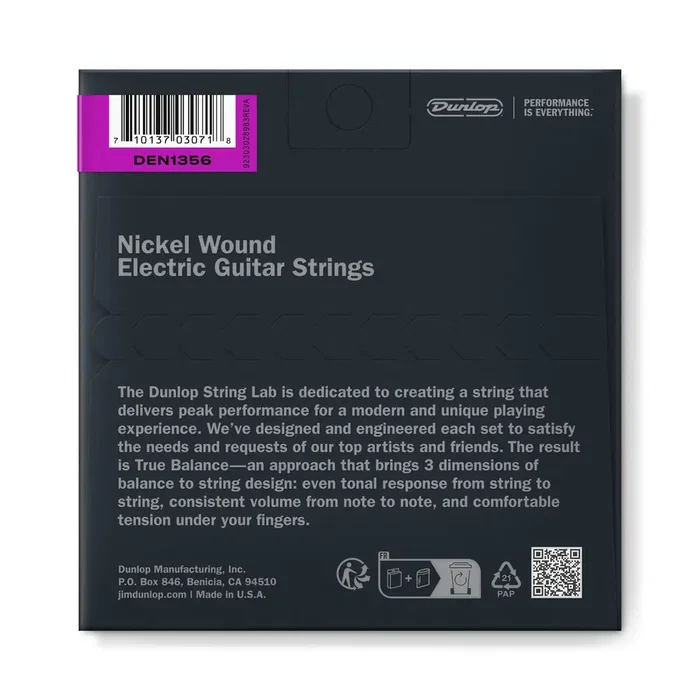 Dunlopst Jeu de cordes en nickel pour guitare électrique 13-56