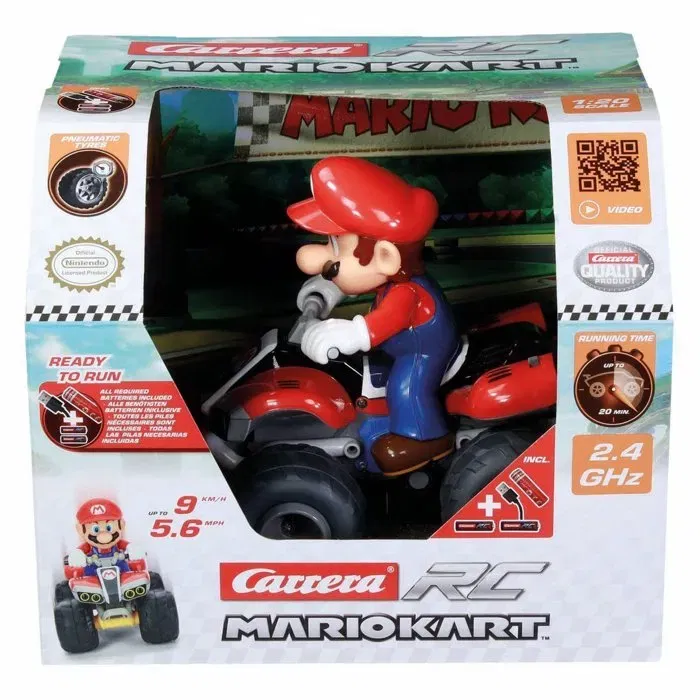 Carrera Quad Voiture Télécommandée Mario Kart 2.4 GHz - Échelle 1:20 - Jouet Enfants 6 Ans et Plus Carrera Quad Voiture Télécommandée Mario Kart 2.4 GHz - Échelle 1:20 - Jouet Enfants 6 Ans et Plus