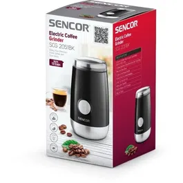 Sencor SCG 2051BK Moulin à café et épices électrique - Noir - 150W - Capacité 60ml - Compact et élégant