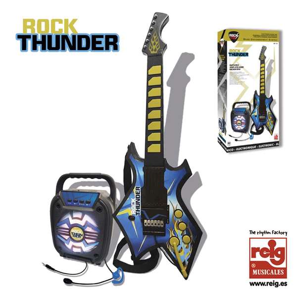 Reig Guitare Électronique Rock Thunder + Enceinte Bluetooth 58x30x10 cm dès 3 ans