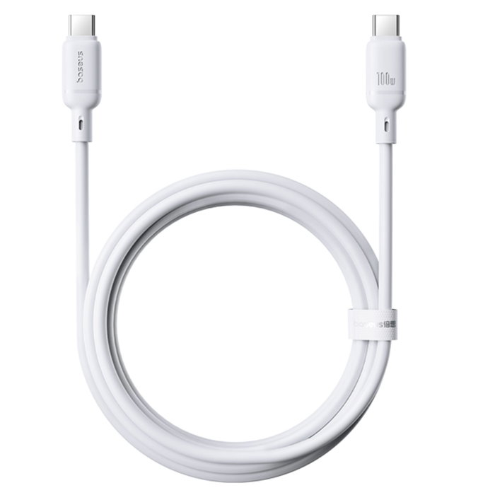 Baseus Silky Series Câble de charge USB-C vers USB-C 100W, 2m, blanc Baseus Silky Series Câble de charge USB-C vers USB-C 100W, 2m, blanc