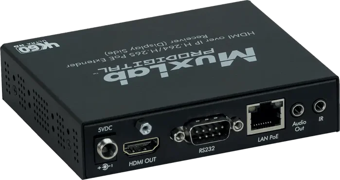 Muxlab Récepteur HDMI H.264/H.265 PoE Extension Signal HDMI sur IP