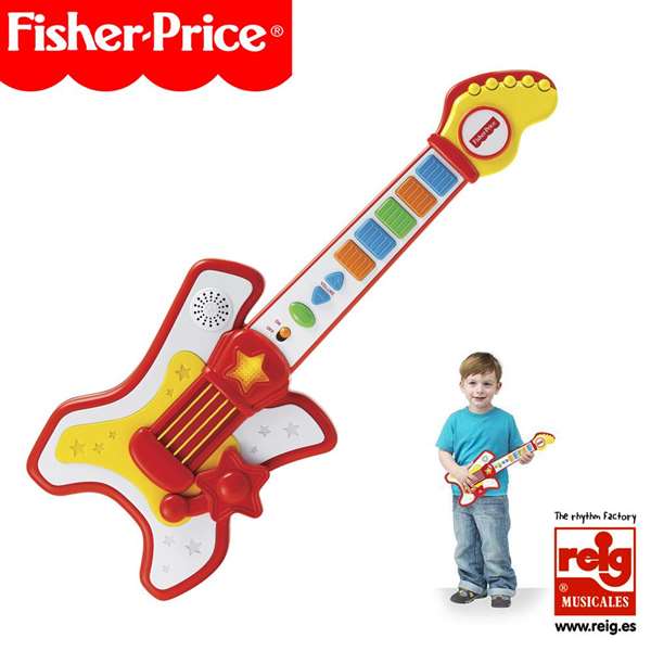Fisher Price Guitare Rockstar - Guitare jouet enfant avec piles incluses - Pour 2 ans et plus