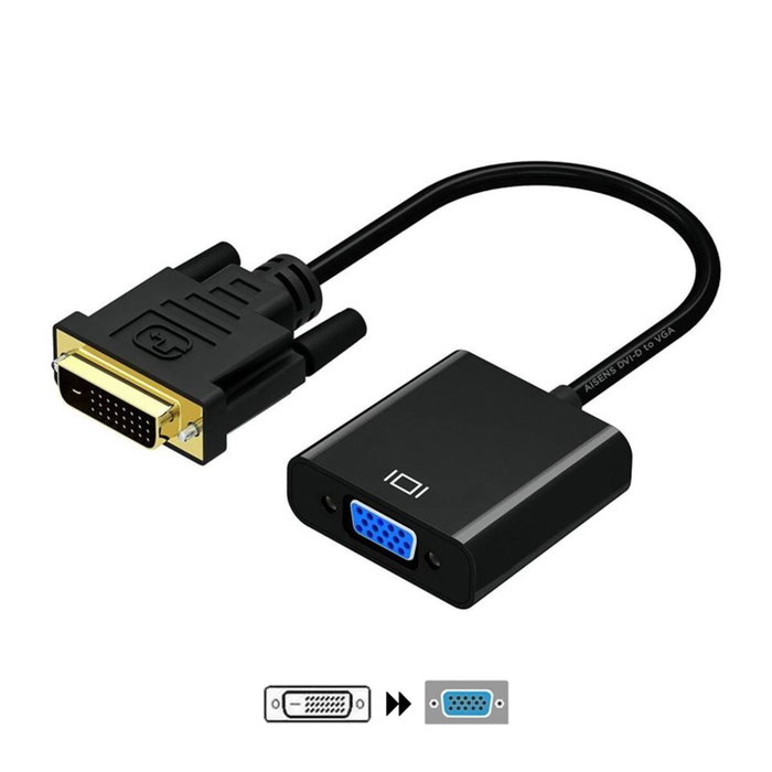 Adaptateur DVI-d vers VGA Aisens A147-0352 Noir 10 cm Adaptateur DVI-d vers VGA Aisens A147-0352 Noir 10 cm